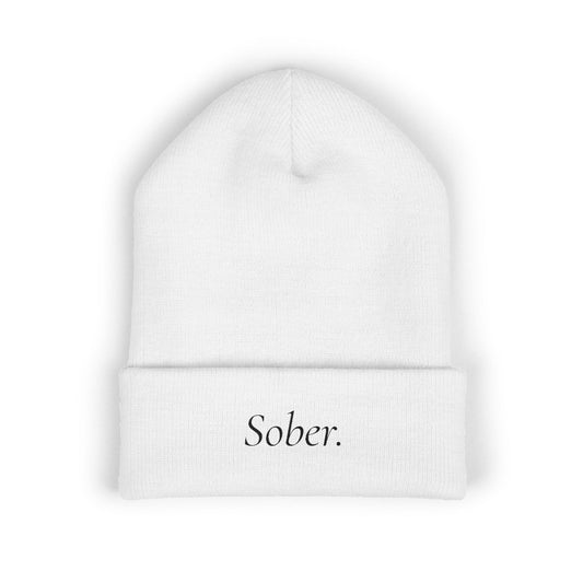 Sober. Embroidered Cuffed Beanie